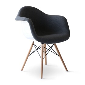 Daw Chair - Upholstered Fiberglass Cashmere-Granite Dark Grey B353P346386