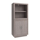 Stackable Base Cabinet & Bookcase Bundle, Medium grey finish B356S00044