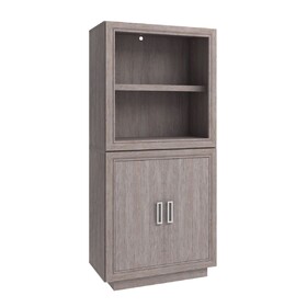 Stackable Base Cabinet & Bookcase Bundle, Medium grey finish B356S00044