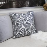 Baroque Skull Throw Pillow - Black & White Day of the Dead Accent Cushion B357P360648