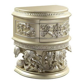ACME Vatican Nightstand, Champagne Silver Finish BD00462