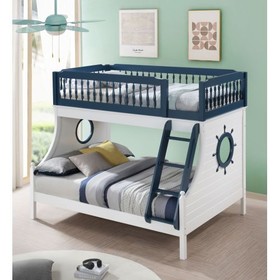 ACME Farah Twin/Full Bunk Bed, Navy Blue & White Finish BD00493