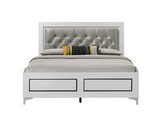 Acme Casilda Queen Bed with LED in Gray PU & White Finish BD00644Q
