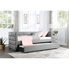 ACME Ebbo Daybed & Trundle (T/T), Gray Fabric BD00955
