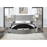 ACME Gaiva Queen Bed w/Storage, Gray Velvet BD00967Q