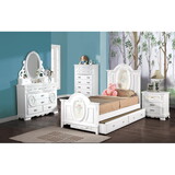 ACME Flora Twin Bed, White Finish BD01645T