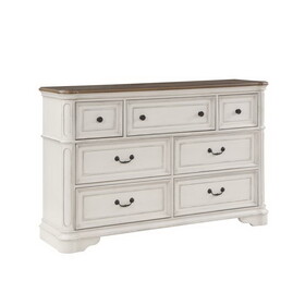 ACME Florian Dresser in Gray Fabric & Antique White Finish BD01651