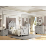 ACME Flora Twin Bed (Poster), Gray Finish BD02204T