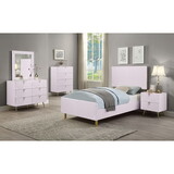 ACME Gaines Full Bed, Pink High Gloss Finish BD02660F