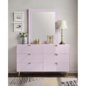 ACME Gaines Mirror, Pink High Gloss Finish BD02664