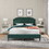 BS300927AAF Green + Velvet + King bed +White Nightstand