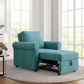 3-in-1 Sofa Bed Chair, Convertible Sleeper Chair Bed,Adjust Backrest Into a Sofa,Lounger Chair,Single Bed,Modern Chair Bed Sleeper for Adults,Teal(Old sku:WF301161AAW)