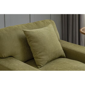 Modern Mid-Century Indoor Oversized Chaise Lounger Comfort Sleeper Sofa with Pillow and Soild Wood Legs, Velvet, Green