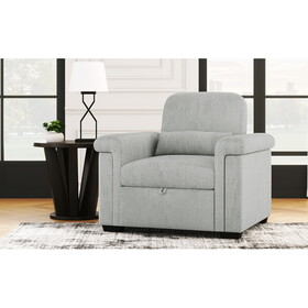 3 in 1 Convertible Sleeper Chair Sofa Bed Pull Out Couch Adjustable Chair with Pillow, Adjust Backrest into a Sofa, Lounger Chair, Single Bed or Living Room or Apartment, Gray BS319895AAA
