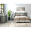 Gray + Wood + Queen Bed + end table +dresser