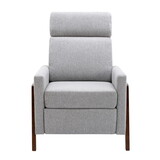 Set of Two Wood-Framed Upholstered Recliner Chair Adjustable Home Theater Seating with Thick Seat Cushion and Backrest Modern Living Room Recliners, Gray BS327337AAE
