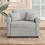 Chenille Convertible Sleeper Chair with Adjustable Backrest, 3 IN 1 Lounger Chair Turns Into Bed, Single Bed for Living Room, Gray BS701P177546E