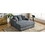 55" Oversized Chaise Lounger Modern Style Sofa Couch,with Pillows, Charge Station & Cup Holders, Chenille Fabric, Blue Gray BS701P191500B