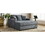 55" Oversized Chaise Lounger Modern Style Sofa Couch,with Pillows, Charge Station & Cup Holders, Chenille Fabric, Blue Gray BS701P191500B