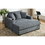 55" Oversized Chaise Lounger Modern Style Sofa Couch,with Pillows, Charge Station & Cup Holders, Chenille Fabric, Blue Gray BS701P191500B