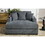 55" Oversized Chaise Lounger Modern Style Sofa Couch,with Pillows, Charge Station & Cup Holders, Chenille Fabric, Blue Gray BS701P191500B