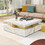 Modern White Square Storage Coffee Table with 4 Drawers CH306808AAK
