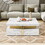 Modern White Square Storage Coffee Table with 4 Drawers CH306808AAK