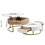 Modern Round Lift-top Nesting Coffee Tables with 2 Drawers White & Natural CH307475AAK