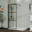 Goodyo 34" Shower Screen Door Walk-in Wet-room, Black, 3-panel Style D16384334
