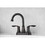 2-Handle Lavatory Faucet Brushed Nickel Bathroom Sink Faucet with Metal Pop-up Drain and Faucet Supply Lines D3001ORB