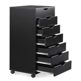 7 Drawer Dresser, Storage Cabinet for Makeup, Tall Chest of Drawers for Closet and Bedroom, Black Dfasng007Bl