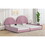 Twin+Full Upholstered Platform Bed Set with Semicircular Headboard, Pink DL000560AAH