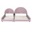 Twin+Full Upholstered Platform Bed Set with Semicircular Headboard, Pink DL000560AAH