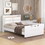 Twin Size Upholstered Platform Bed with Guardrail, Storage Headboard and Footboard, Beige DL000570AAA