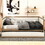 Full Size Upholstered Daybed with Trundle and Nailhead Decoration, Wood Color DL000588AAD