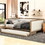 Full Size Upholstered Daybed with Trundle and Nailhead Decoration, Wood Color DL000588AAD