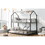 Metal House Bunk Bed, Twin over Full, Black DL000649AAB