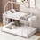 Metal House Bunk Bed, Twin over Full, Pink DL000649AAH