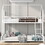 Metal House Bunk Bed, Twin over Full, White DL000649AAK