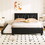Queen Size Upholstered Platform Bed with Headboard and Twin Size Trundle, Black DL001332AAB