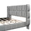 Queen Size Upholstered Velvet Platform Bed, Gray DL001519AAE