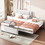 DL001678AAA Beige+Upholstered+Box Spring Not Required+Full+Bedroom