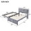 Full Size Upholstery platform bed with Trundle,Trundle can be flat or erected, Gray DL001678AAE