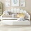 Full Size Upholstery Daybed Frame with Shall Shaped Backrest and Trundle,Beige DL001826AAA