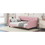 Twin Size Upholstered Tufted Daybed with 4 Support Legs, Pink