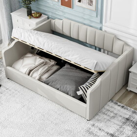 Upholstered Daybed with Underneath Storage,Full Size, White DL002033AAA