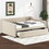 Full Size Upholstered Tufted Daybed with Twin Size Trundle, Beige DL002038AAA