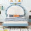 Twin Size Upholstered Platform Bed with Alarm Clock Shaped Headboard, Blue DL002040AAC