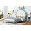 Twin Size Upholstered Platform Bed with Alarm Clock Shaped Headboard, Blue DL002040AAC