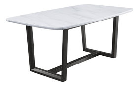 Acme Madan Dining Table, Marble Top & Weathered Gray Finish DN00059